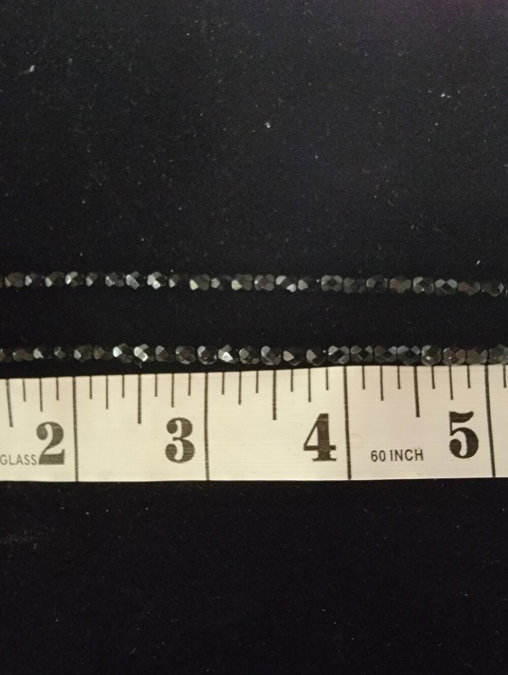 Pre Owned Faceted Hematite Bead Necklace - Black